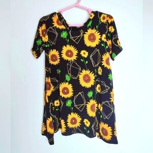 Vi & Jax Girls' Graphic Sunflower Pattern Crewneck Peplum T-shirt, Sz 4/5 Years